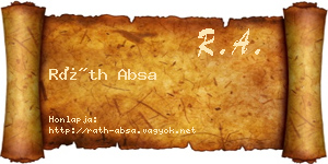 Ráth Absa névjegykártya